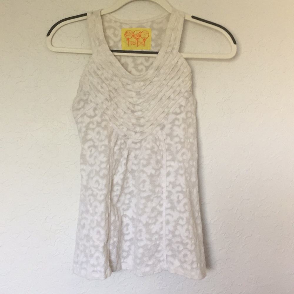 Free People lace and mesh racerback top